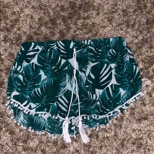 palm tree pattern beachy shorts